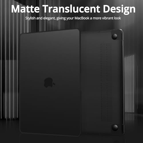 B BELK for MacBook Air 13 inch Case 2021 2020-2018 M1 A2337 A2179 A1932 | Matte Plastic Laptop Hard Shell for MacBook Air 13.3 inch Case Touch ID with Keyboard Cover & Screen Protector, Frost Black - color: Frost Black