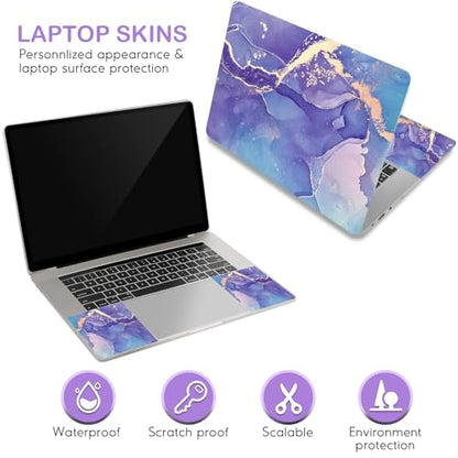 DINKY Laptop Skin Sticker Decal, 12" 13" 13.3" 14" 15" 15.4" 15.6 inch Laptop Universal Reusable Vinyl Skin Stickers Cover Art Decal Notebook PC Personalized Protector-Purple Marble - color: Purple Marble