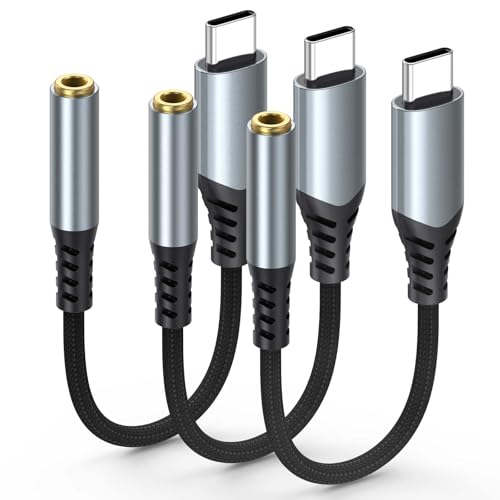 USB C to 3.5mm Audio Adapter 3-Pack,USB C Male to Headphone Jack Adapter,3.5mm Female Aux Audio Dongle Adapter Compatible with iPhone 17 16 15,Galaxy S25-21,Pixel 10 9,iPad Pro,MacBook[3-Pack] - color: Multicolored