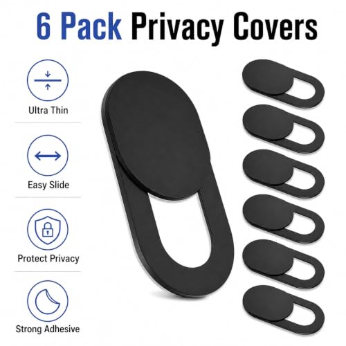 Webcam Cover Slide, Ultra Thin Camera Cover for Lapto Security Blocker for Computer and Camera（6 Pac）