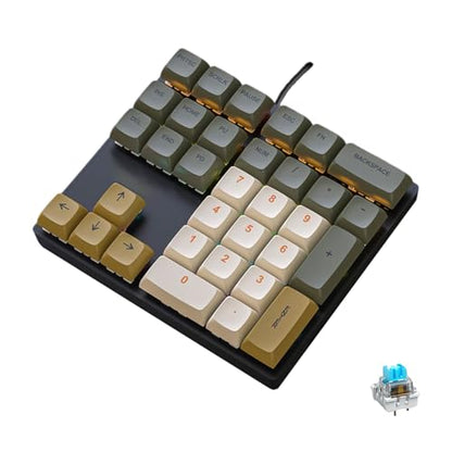 Mechanical Numpad Rainbow Backlit Clicky Blue Switches Wired USB Number Pad 33-Key NKRO Numeric Keypad with XDA PBT Keycaps External Keyboard Num Pad for Laptop, Mac - Brown Grey - color: Brown Grey - Blue Switch