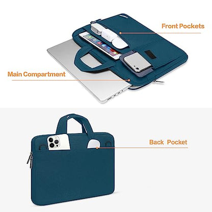 MOSISO Laptop Shoulder Bag Polyester Flapover Briefcase Sleeve Case | Compatible with MacBook Air/Pro,13-13.3 inch Notebook,Compatible with MacBook Pro 14 inch M5 M4 M3 M2 M1 2026, Deep Teal - color: Deep Teal, size: 13.3 inch