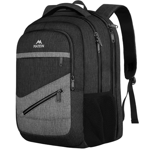 MATEIN Extra Large 50 L Travel Laptop Backpack, Water Resistant Work Bag | TSA Friendly Computer Backpack with Anti Theft Pocket, Business Daypack with Multiple Organizer Pockets for Men, Black Grey - color: Black Grey, size: 18 Inch