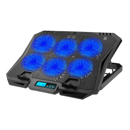 Generic Laptop Cooler Stand with 6 Fans 15.6-inch Cooling Pad Quiet Air Cooler for Gaming and Office Laptops Adjustable Speed Blue LED Cooling Fan Holder