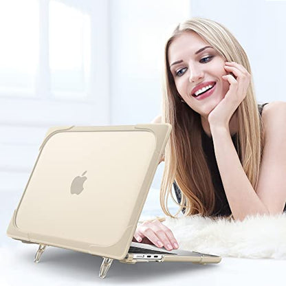 MEEgoodo Case for MacBook Air 15 inch 2026 2025 2024 2023, Case Fit Model (A3448/A3241/A3114/A2941) with M5/M4/M3/M2 Chip, Laptop Hard Shell with Heavy Duty Rugged Shockproof, Khaki - color: Khaki