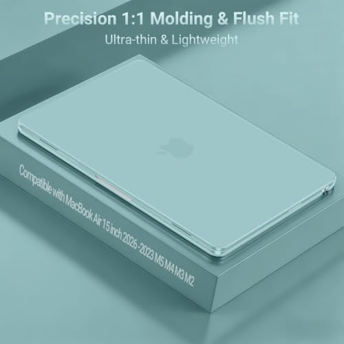 MOSISO Compatible with MacBook Air 15 inch Case M5 M4 M3 M2 2026 2025-2023 | Model A3448 A3241 A3114 A2941, Scratch-Resistant Ultra-Thin Protective Hard Shell Case Cover, Aquamarine - color: Aquamarine