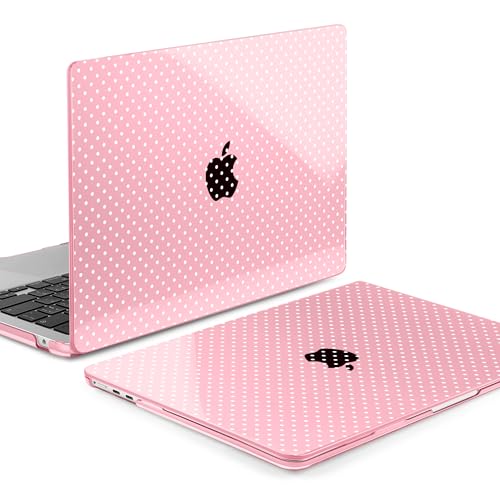 MEEgoodo for M5/M4/M3/M2 MacBook Air 15 inch Case 2026 2025 2024 2023, Case Fit Model (A3448/A3241/A3114/A2941) for MacBook Air 15.3 inch, Cherry Blossom Pink&Polka Dots - color: Cherry Blossom Pink&Polka Dots