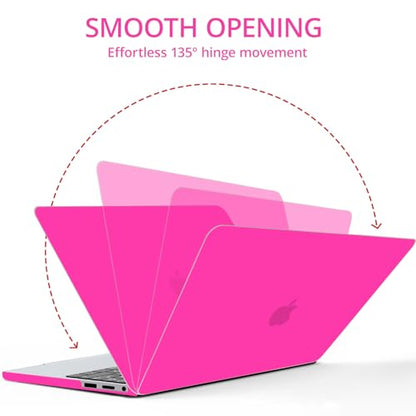 Anban Compatible with MacBook Pro 13 inch Case M2 M1 2025 2024 2023-2016 | Model A2338 A2251 A2289 A2159 A1989 A1708 A1706, Plastic Laptop Hard Shell Case & Keyboard Cover & Screen Protector, Hot Pink - color: Hot Pink