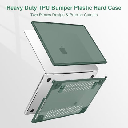 MOSISO Compatible with MacBook Pro 14 inch Case M5 M4 M3 M2 M1 2026-2021 | 4 in 1 Kit Shock-Absorbing Shell with Fold stent, A3427 A3426 A3434 A3112 A3185 A3401 A2918 A2992 A2779 A2442, Emerald Green - color: Emerald Green