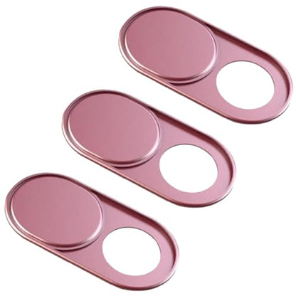 3Pcs Laptop Camera Cover Pink 0.04 Inch Ultra Thin Webcam Cover Slide Metal for Mini PC Phone Laptop Desktop Tablet Aluminum Durable Phone Privacy Protectors for Home Office Travel Use - color: Pink