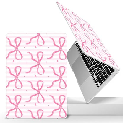 for 2026 MacBook Air 13-inch Laptop Case M5 2026 M4 2025 M3 2024 M2 2022 Release Model A3449 A3240 A3113 A2681, Hard Shell Cover for MacBook Air 13.6 inch, Bows-Stripe - color: Bows-Stripe