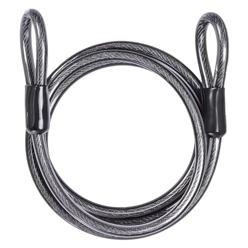 DELSWIN Security Steel Cable with Loops - 12mm (1/2 inch) Thick 4FT Heavy Duty Bike Lock Cable Vinyl Coated Braided Cables for U-Lock and Padlock - color: Cable, size: 1/2 inch(D) X 4ft(L)