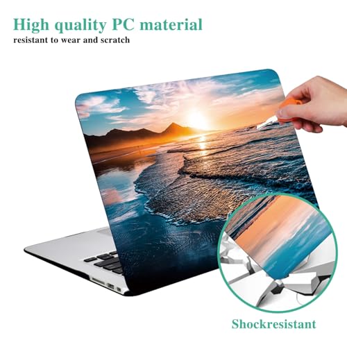 DTangLsm for MacBook Neo Case 13 inch 2026 Model A3404 with A18 Pro Chip | Beachy Slim Plastic Hard Shell Mac Neo Case Ocean Logo Cutout Case for MacBook Neo 13 inch and Keyboard Cover, Sunset Beach - color: ## Sunset Beach