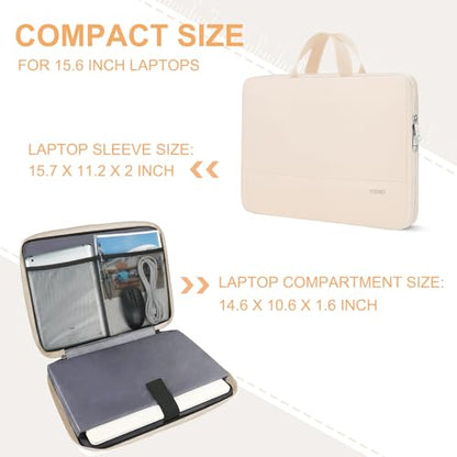 Ytonet Laptop Case 16 inch, 15-15.6 Inch Water Resistant Slim Laptop Sleeve | Compatible with MacBook, HP, Dell, Lenovo, Asus Notebook, Carry Travel Laptop Bag, TSA, Gift for Men Women, Beige - color: Beige, size: 16 inch