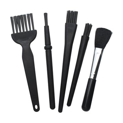 Small Nylon Anti Static Brushes Kit Portable Cleaning Brush Kit for Electronics Computer Keyboard Laptop Camera Phone (Black, Set of 5)