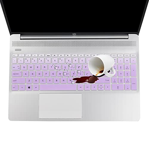 Keyboard Cover for 15.6 HP Laptop 15-ef 15-db/dy 15-ef2099nr 15-ef2127wm 15-ef2126wm 15-ef2500la 15-ef0875ms 15-ef1040nr 15-ef0023dx 15-ef2030tg 15-ef2747wm 15-ef1041nr 15-ef2025tg ef1300wm ef2040tg - color: GradualPurple