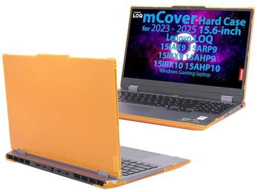 mCover Case ONLY Compatible for 2023-2025 15.6" Lenovo LOQ 15IAX9 15ARP9 15IRX9 15AHP9 15IRX10 15AHP10 Series Windows Computers (NOT for Other Lenovo Models)- Orange - color: Orange