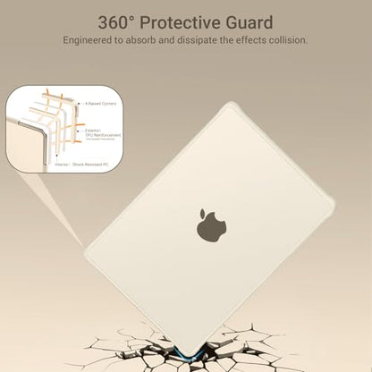 MOSISO Anti-Crack Case for MacBook Air 13 inch M5 M4 M3 M2 2026-2022 | 3 in 1 Kit Anti-Fingerprints Reinforced TPU Bumper Hard Shell for MacBook Air 13.6, A3449 A3240 A3113 A2681, Starlight Clear - color: Starlight Clear