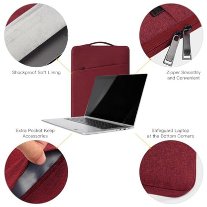 13 inch Laptop Sleeve Case for 13 inch New MacBook Air M4 A3240 2025/ M3 A3113/ M2 A2681/ M1 A2337 Computer Bag, Wine Red - color: Wine Red, size: 13.3-13.6 Inch