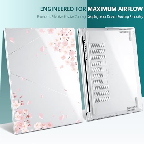 Batianda Artistic Case for ASUS Zenbook 14 OLED 2024 2025, Cherry Blossom | Model UX3405×× / UM3406××, Slim Plastic Hard Shell, Artistic Designs, Ultra-Thin Lightweight Laptop Case - color: Cherry Blossom