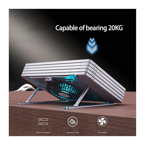 Laptop Stand - Aluminum Alloy Bracket with Cooling Fan Stand for Laptop 5 12.4 13.5 13.8 15 Inch(Astral Black) - color: Astral Black