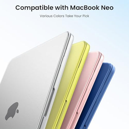 BlueSwan for MacBook Neo Case 13 inch 2026 Release A18 Pro Chip Model A3404 | 100% Match Official Color, Scratch Resistant, Easy to Snap on, Travel Essential, Back to School Gifts - color: Matte Clear