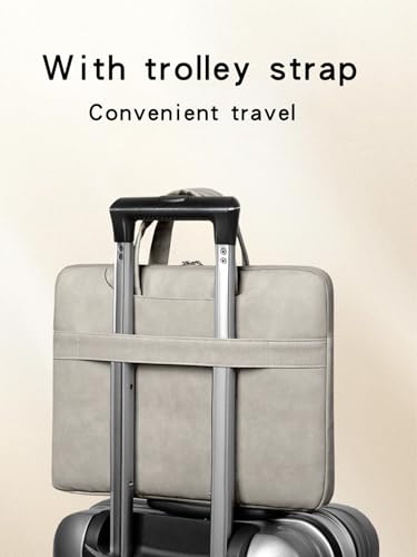 Travel Laptop Handbag 15-16 Inch ONLY MacBook Air 15 Pro 16 M2 M3 Acer Nitro 5 HP Spectre Pavilion Lenovo Legion ThinkPad ASUS ZenBook Pro Water Repellent School Work Commute Slim Light Grey - color: Light Grey, size: Large 15-16 Inches