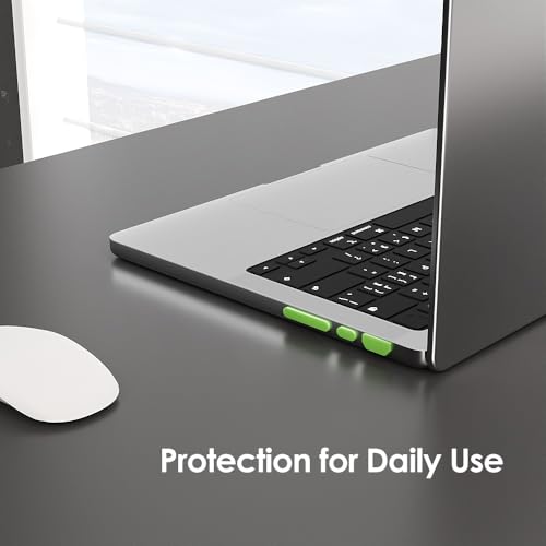 ProElife 7-Pcs Anti Dust Dirt Plug for MacBook Pro 14 16 M5 M4, Green | Durable Laptop Silicone Anti Dirt Protective Cover, Custom Fit Design, Easy to Apply and Clean, Non-Slip Dust Plugs Set - color: Green