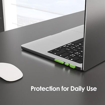 ProElife 7-Pcs Anti Dust Dirt Plug for MacBook Pro 14 16 M5 M4, Green | Durable Laptop Silicone Anti Dirt Protective Cover, Custom Fit Design, Easy to Apply and Clean, Non-Slip Dust Plugs Set - color: Green