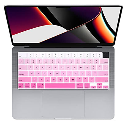 Se7enline Compatible with MacBook Keyboard Cover Skin for Mac Neo & Air 13/15 & Pro 14/16 inch (M5 M4 M3 M2 M1 A18 Pro) 2026/2025/2024/2023/2022/2021 Silicone Waterproof Dustproof Durable,Ombre Pink - color: Ombre Pink