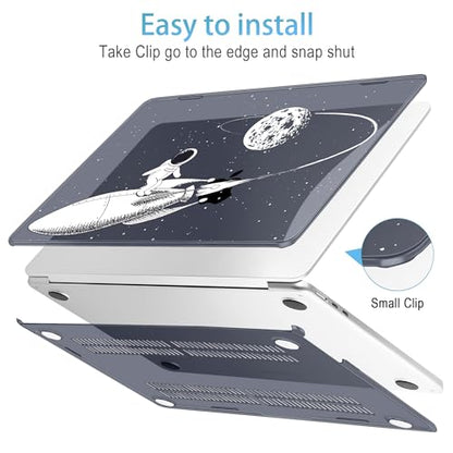 Mektron for 2026/2025/2024/2023 MacBook Air 15 INCH M5 A3448 /M4 A3241 /M3 A3114 /M2 A2941 Case, Printed Plastic Hard Shell Cover with 15.3" Liquid Retina Display Touch ID, Astronauts - color: Astronauts