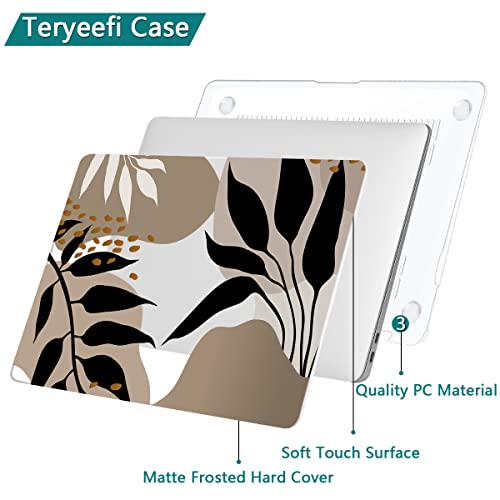 Teryeefi Compatible with 2020 MacBook Air 13 inch Case 2021 2019 Model M1 A2337 A2179 A1932, Clear Hard Shell Case & Keyboard Cover & Screen Protector for Mac Air 13 with Touch ID, Tropical Leaves - color: Tropical Leaves