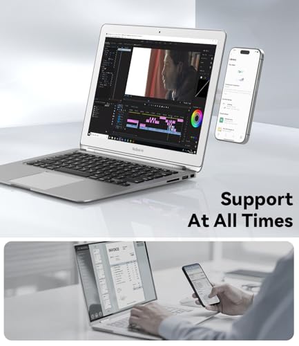 CloudValley Magnetic Laptop Phone Holder for iPhone 17/16/15/14/13 MagSafe | Adjustable Phone Monitor Side Mount, Slim Portable Foldable Computer Expansion Bracket, Silver - color: Sliver