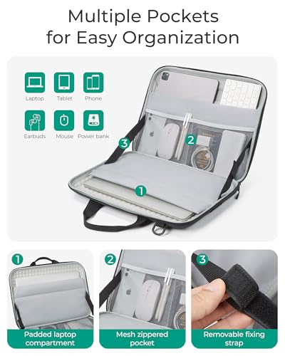 BAGSMART 15.6-16 inch Laptop Computer Case with Strap,Shockproof Waterproof Laptop Bag with Sturdy Handle