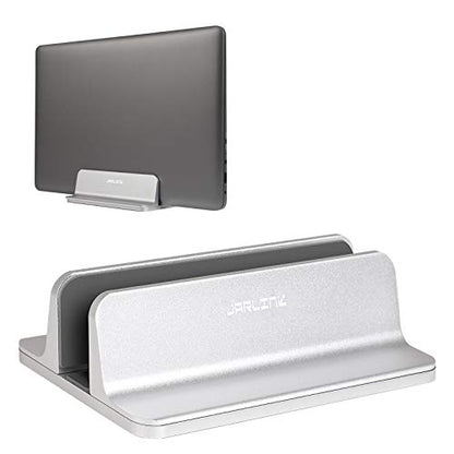 JARLINK Vertical Laptop Stand, Aluminum Laptop Holder Desktop Stand with Adjustable Dock Size (up to 17.3 inches) Compatible with All MacBook/Surface/Dell/Gaming Laptops (Silver) - color: Silver, size: 1-slot