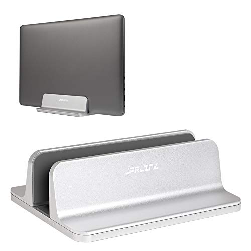 JARLINK Vertical Laptop Stand, Adjustable Aluminum Desktop Holder, Silver | Vertical Laptop Holder Fits up to 17.3" Notebooks, Space-saving Desktop Organizer for MacBook, Surface, Dell & Gaming Laptops - color: Silver, size: 1-slot