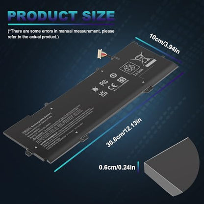YB06XL 928427-271 928372-855 Laptop Battery for HP Spectre x360 Convertible 15-CH 15-CH0XX 15T-CH000 15-CH000TX 15-CH002TX 15-CH011DX 15-CH010TX 15-CH012TX 15-CH011NR, TPN-Q200 928372-856 928427-271 - size: 12.13*3.94*0.24inch YB06XL