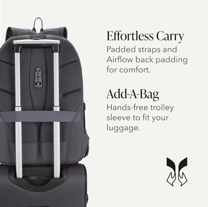 SWISSGEAR 1900 ScanSmart Laptop Backpack, Fits Most 17-Inch Laptops, TSA-Friendly Lay-Flat Design, RFID Protection, and Tablet Pocket, Black, 31L, 18.5-Inch - color: Charcoal