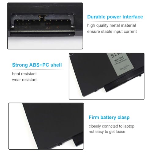 7.4V 51Wh Type G5M10 Laptop Battery Compatible with Dell Latitude E5450 E5550 E5250 15.6 inch 8V5GX R9XM9 WYJC2 1KY05 080-854-0066 0WYJC2 451-BBLN Battery 4-Cell