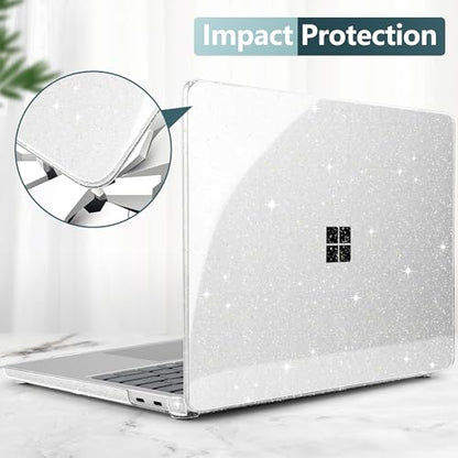 Shiny Crystal Clear Case for Microsoft Surface Laptop 13-Inch Copilot+ PC 2025 2026 for Business – Sparkling Protective Shell, Slim Lightweight Design with Scratch Protection, Clear - color: Clear