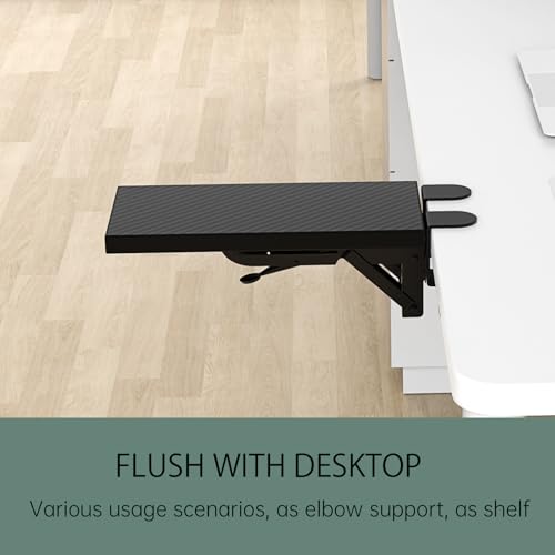 Sisyphy Ergonomics Desk Extender Tray, 11.8x5.9" Punch-Free Clamp on, Foldable Keyboard Drawer Tray, Table Mount Arm Wrist Rest Shelf, Computer Elbow Arm Support - color: White, size: 5.9*11.8"(30*15cm)