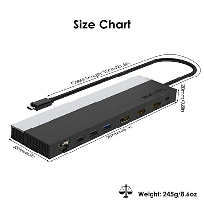 WAVLINK USB C Docking Station 3 Monitors for Windows with DP + 2X HDMI | USB-C Triple Display Laptop Dock with Dual 4K +1080P, PD 85W Charging, Gigabit Ethernet for Windows Laptop