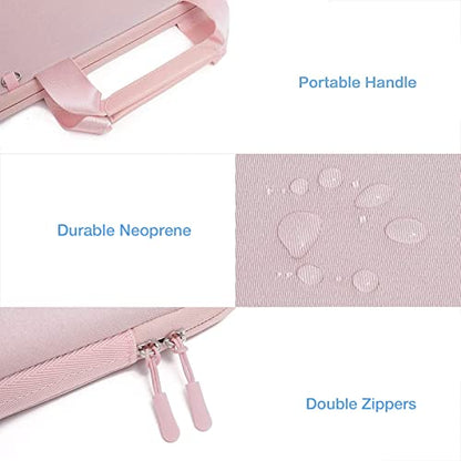 MOSISO Laptop Case 13 inch, Laptop Sleeve Carry Computer Bag | Compatible with MacBook Neo 13/Air M5 M4 M3 M2 M1/Pro M2 M1, Neoprene Bag with Handle&Detachable Small Case, Pink - color: Pink, size: 13 inch