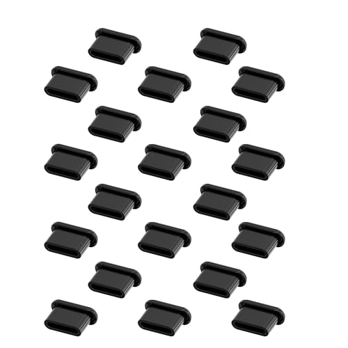 10 PCS Type-C Plane Port Anti-dust Plugs, Silicone Covers Caps Stoppers, USB C Port Protector for MacBook Android Phone, 0.31 x 0.1 (LxW) - size: TYPE-C /Black/10 PCS