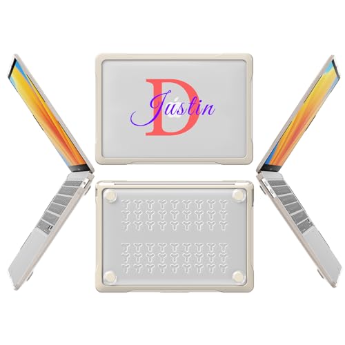 Batianda Ultimate Custom Name Case for MacBook Air 13 Inch 2018-2020 | Add Your Name or Initials, Lightweight Slim Design, Carbon Fiber Side Texture, Matte Hard Shell, Fits Model A2337/A2179/A1932 - color: Customizable Name