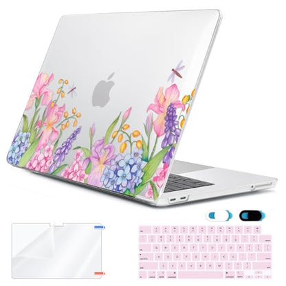 Compatible with MacBook Neo Case 13 inch 2026 Release Model A3404 with A18 Pro Chip, Precision Fit & Anti-Crack Hard Shell Pattern Case & Keyboard Cover &Screen Protector&Webcam Cover, Flower - color: Flower