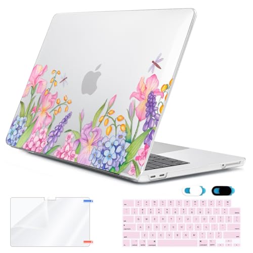 Compatible with MacBook Neo Case 13 inch 2026 Release Model A3404 with A18 Pro Chip, Precision Fit & Anti-Crack Hard Shell Pattern Case & Keyboard Cover &Screen Protector&Webcam Cover, Flower - color: Flower