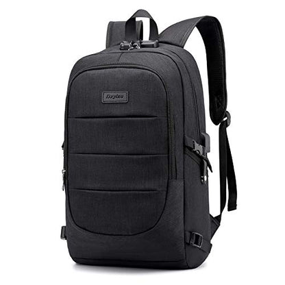 Travel Laptop Backpack with USB Charging Port and Lock Computer Business Backpacks, Gifts for Men & Women Fits 15.6 Inch Notebook,Black