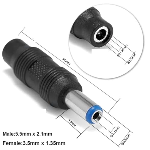 DC Power Connector DC Power Plug Connector Adapter Female to Male Jack Panel Mount Terminal Converter for Laptop(Brown) - color: Brown