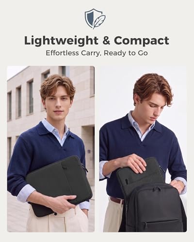 ProCase Laptop Sleeve 13" for MacBook Neo/Air/Pro with A18/M5/M4/M3/M2/M1 | Slim Travel Sleeve with Soft Plush Lining & Large Front Pocket, Water-Resistant, Also Fit 13" HP Dell Lenovo ASUS Acer - color: Black, size: 13-inch